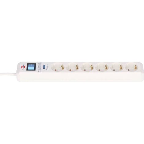 Brennenstuhl 1159720216 Multipresa con protezione da sovratensioni 6 scomparti Bianco Schuko 1 pz.