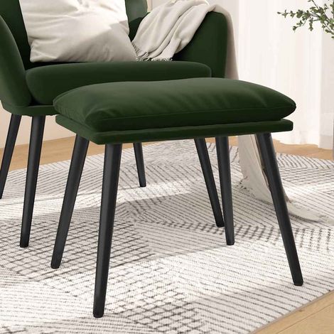 vidaXL Reposapiés de terciopelo verde oscuro 45x29,5x35 cm (1/5)