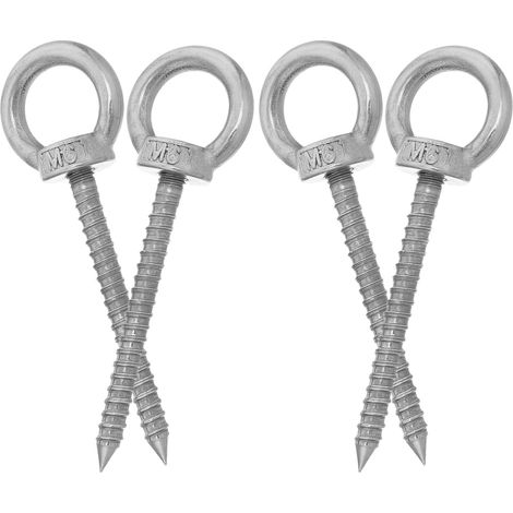 Lot de 4 crochets à œillet avec vis autotaraudeuse M6x60 mm (1/5)