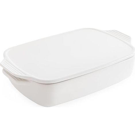 Plat Four Céramique (39.3 x 30 cm), Petit Plat Four rectangulaire à Gratin Individuel, Lasagne et à Gratin, vaisselle de cuisson pour repas maison (1/5)