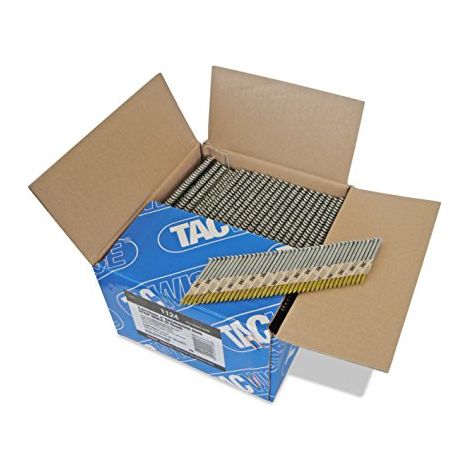 Tacwise 1124 Chiodi Inclinati a 34° 2,8/50 mm, Zincati Extra con Testa a ‘D’, Gambo Anellato, Fascicolati con Carta, Confezione da 3300