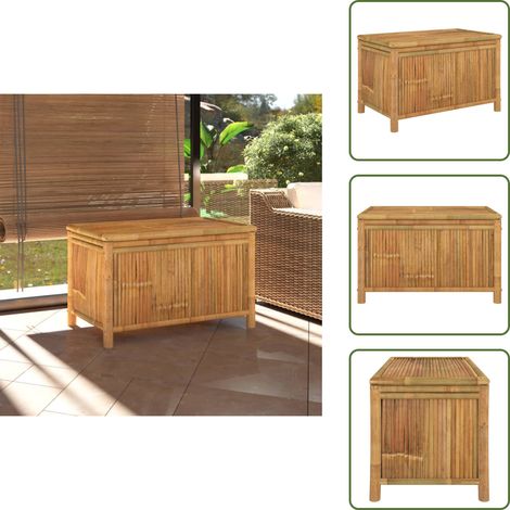 Caja de herramientas - vidaXL Caja de almacenaje de jardín bambú 90x52x55 cm - Caja de cojines
