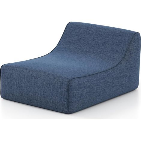 COSTWAY Poltrona Gonfiabile Lounge, Divano Pigro Ergonomico con Copertura Rimovibile e Base Antiscivolo, Divano ad Aria Portatile a Forma di L per Soggiorno, Camera da Letto e Ufficio (Blu) (1/5)