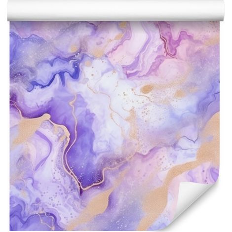 Carta da parati color lavanda e blu inchiostro per soggiorno e camera da letto, 50x1000 cm (1/5)