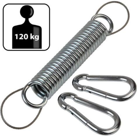 Ressort en Acier pour Chaise Suspendue Fauteuil Suspendu hamac avec Corde de sécurité et Deux mousquetons