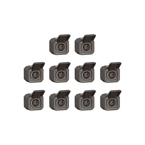 Legrand - Plexo L - LOT de 10 prises de courant 2P+T - Saillie - Anthracite - Ref. : 069791Lx10 (1/5)