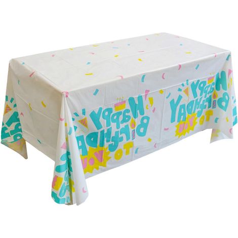 Nappes jetables pour fête d'anniversaire, protège-tables en plastique, faciles à nettoyer et imperméables, décoration pour fête d'anniversaire C (1/5)