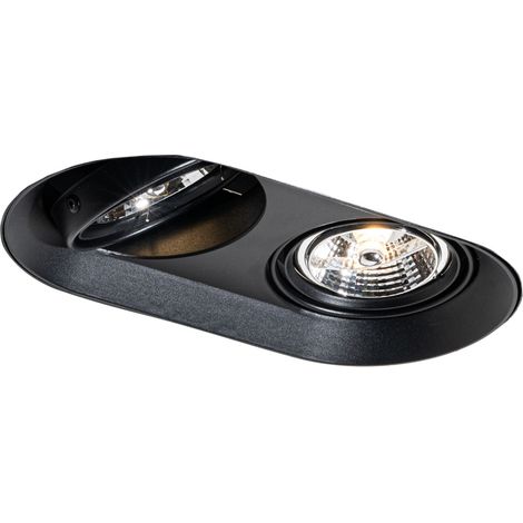 Runder Einbau-Strahler schwarz GU10 70mm 2-flammig - Hubs