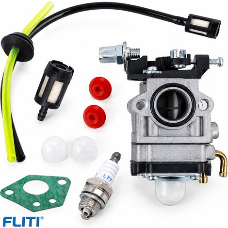 FLITI Kit Carburateur Débroussailleuse 52cc 49cc 43cc avec Joint Tuyau Bougie et Filtre à Carburant (1/5)