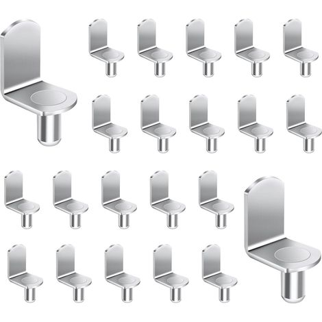 40 Pièces L Forme Support Équerre, 6mm Cheville Etagere, Chevilles de Support d'Étagère Métal, Taquet etagere, Étagère Broches, pour Meubles Placard (1/5)