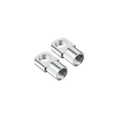 Ede Bouchon de ressort à gaz, filetage intérieur M8, diamètre du trou : 8 mm, acier A3 argenté, 2 pièces (1/2)