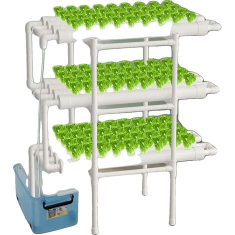 Kit de culture de légumes hydroponiques, 3 couches, 108 sites de plantation, matériau PVC, système sans sol, design compact