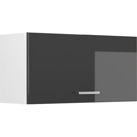 Pensile da cucina R-Line, Antracite lucido/Bianco, 80 cm Piatto, Vicco (1/4)