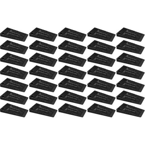 royaluxe-35 cales de nivellement pour meubles - Cales en plastique - Pour niveler et stabiliser meubles, tables, chaises, armoires - Plastique - Flexible - Noir - 30 x 50 x 5 mm (1/5)