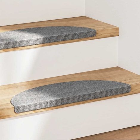 selbstklebende Treppenmatten, 15 Stück, 56x17x3 cm, grau.