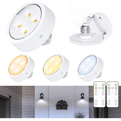Ampoule rechargeable E26/E27 avec télécommande, blanche, 1 pièce, 8,5 x 8,5 x 7,4 cm (1/4)