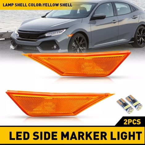 2 feux de position latéraux avant droit et gauche, LED, boîtier ambre, IP67, pour Honda Civic 2016–2021 (1/5)