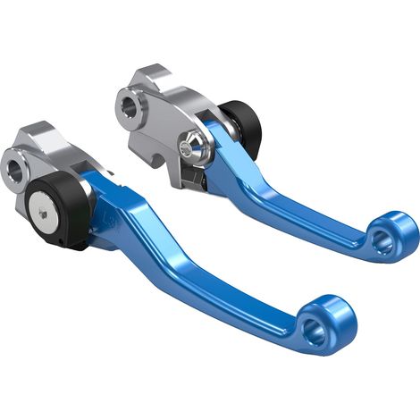 Manetas de freno y embrague plegables, aleación de aluminio resistente, diseño ergonómico, color azul. (1/2)