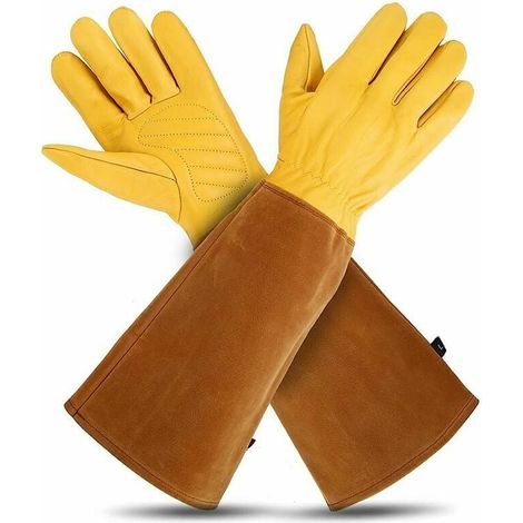 Gants de jardinage -1Paris Medium gants d'élagage de roses, gants de jardinage résistants aux épines et aux coupures, gants de jardinage en cuir complet STOL