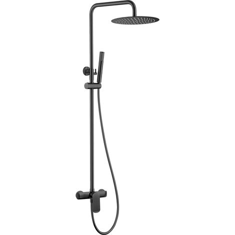 Colonne de douche mitigeur SALVIA noir mat 25 cm