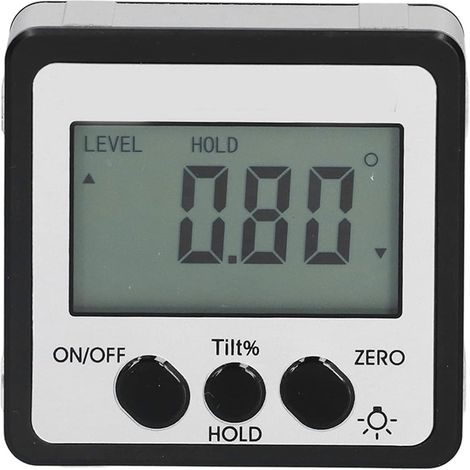 Digital Nivel Angle Metter, Digital Angle Finder LCD Affichage Inclinomètre Niveau de travail Bauge de biseau magnétique 4x90 ° (1/5)