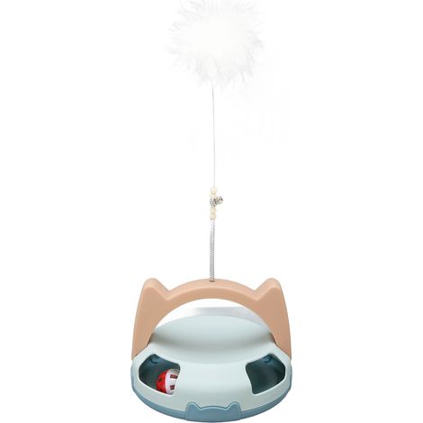 Jouet à plumes rotatif automatique pour chat, résistant aux morsures, avec balle à rouleaux pour lutter contre l'ennui (1/5)