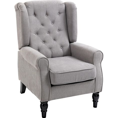 Sillón orejero relax gris de poliéster 74 x 86 x 102 cm HOMVRA (1/5)