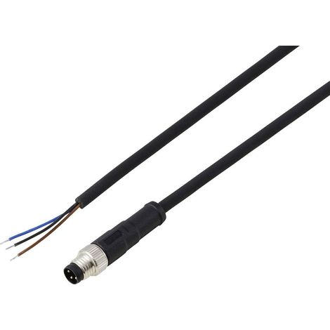 TRU COMPONENTS TC-13752016 Câble de raccordement M8 x 1 mâle, droit 2 m Nombre de pôles: 3 1 pc(s)