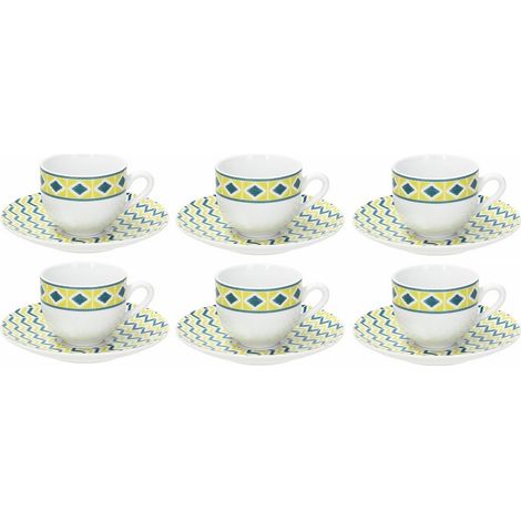 Tognana tabriz, set 6 tazze caffè in fine porcellana, qualità extra