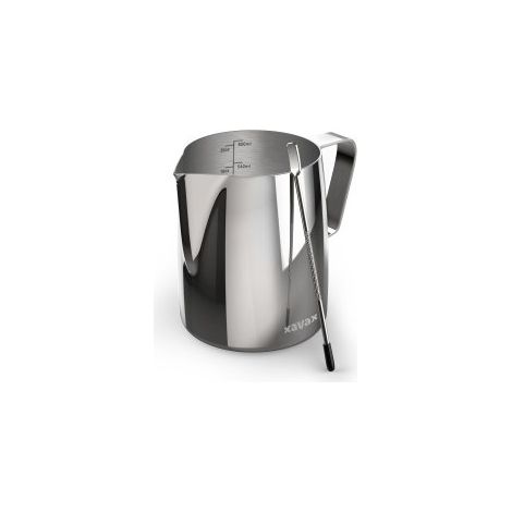 xavax Pot à lait barista avec stylo à latte art, acier inox., 600ml, argenté (00111280)