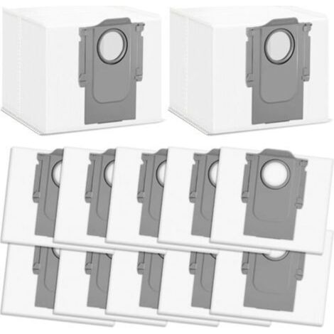 Lot de 12 Sacs à poussière de Remplacement pour Roborock S8+ S8 Pro Ultra S8 Maxv Ultra S7 MaxV Ultra S7 Pro Ultra Q7+ Q7 Max+ T8 Q5+ G10S PRO G20s Station d'aspiration Grande Capacité