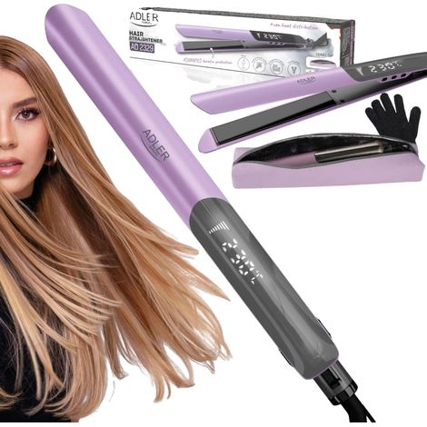 Piastra per capelli con rivestimento in ceramica-cheratina, 6 impostazioni di temperatura, UE (1/5)