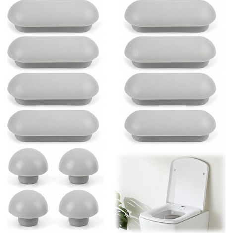 Tampons pour abattant de WC, Pièces, Patins Anti Bruit en Silicone Autocollants, Accessoire WC Universel pour Réduire le Bruit et Stabiliser (1/5)
