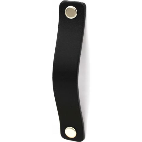 MANIGLIA PER MOBILI in pelle nera 9,6 cm maniglie per mobili, cassetti, cassettiere (1/4)