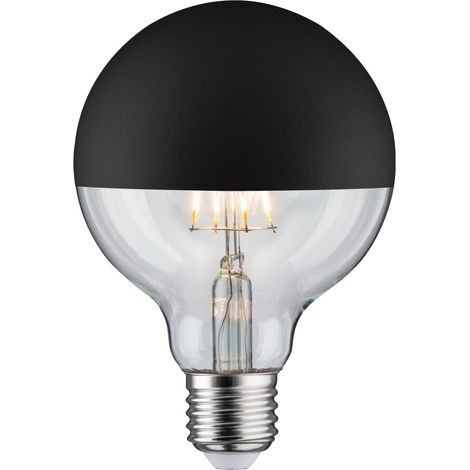 Paulmann Bombilla LED G95 negro mate 6,5W blanco cálido (1/2)