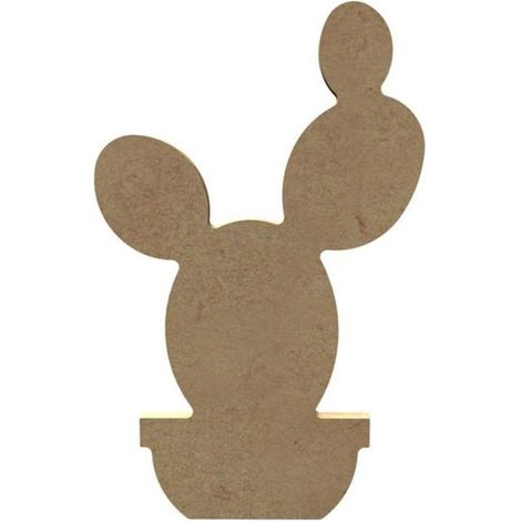 Cactus boule en bois MDF à décorer - 15 cm
