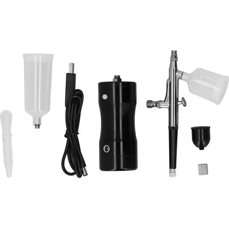 Kit Aérographe Sans Fil Portable avec Recharge USB, Pistolet Pulvérisateur pour Tatouage, Maquette, Peinture et Décoration de Gâteaux (1/5)