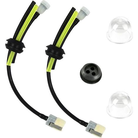 Kit de filtre à carburant universel (2 pièces), joint de durite, tuyau d'alimentation avec poire d'amorçage, pièces de rechange pour débroussailleuses, coupe-bordures, tondeuses à gazon, tail (1/5)