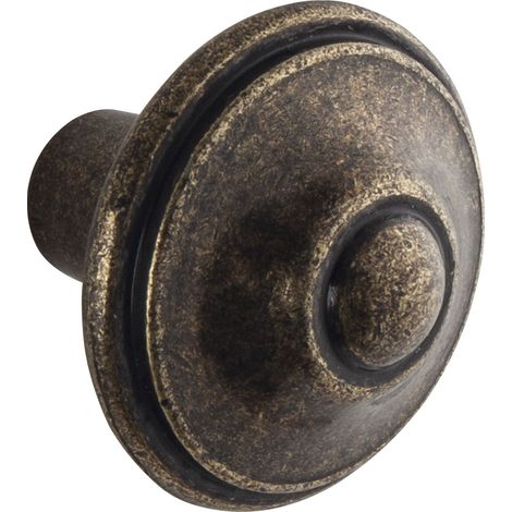 Knopf Flores ø 31 mm, Tiefe 29 mm, Zinkdruckguss antik messing brüniert (1/3)