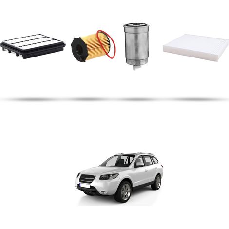 Kit tagliando 4 filtri compatibile con Hyundai Santa FE II 2.2 CRDi 110kw dal 2006