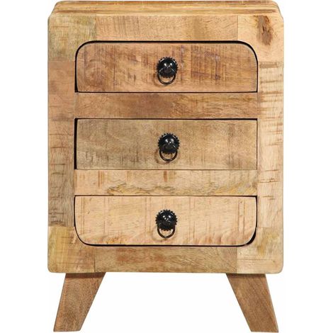 Maison Exclusive - Comodino 37x32x50 cm in Legno Massello di Mango Grezzo (1/5)