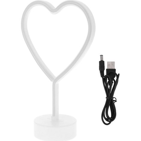 Lampe néon LED en forme de cœur, veilleuse de bureau innovante, décoration de fête, cadeau d'anniversaire rose
