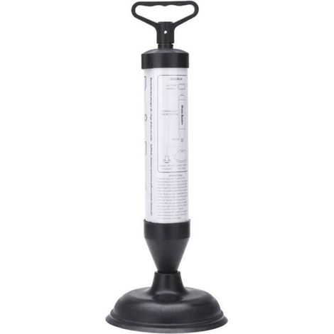 Poignee Puissant Aspiration Piston Toilette Dragueur Nettoyeur bouchon avec deux ventouses pour evier Outil (1/4)