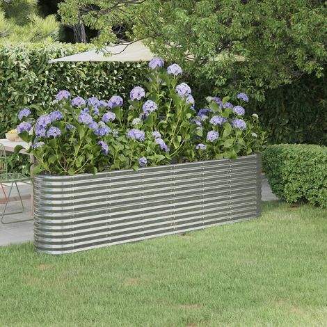 Teenpull – Hochbeet Verzinkter Stahl 260x40x68 cm Silbern (1/5)
