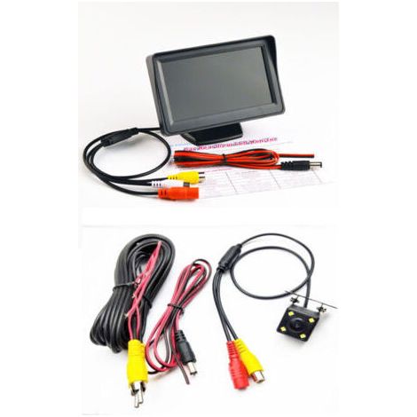 Caméra de surveillance interieur / exterieur,Kit de système de caméra de recul sans fil pour voiture / camion / fourgonnette / pick-up / camping-car 4.3 `` système de recul de vue arrière de (1/5)
