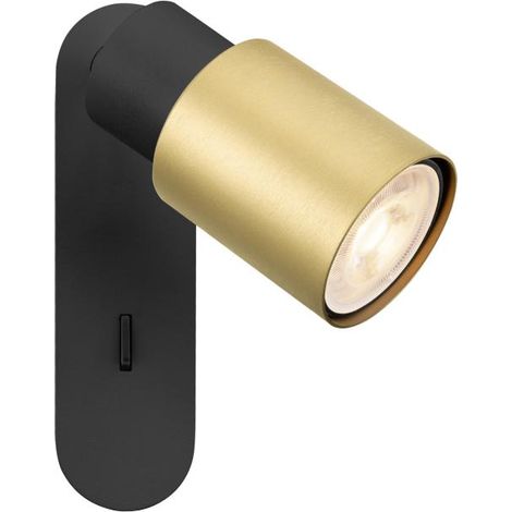 Applique et plafonnier PURI 2.0 Tube interrupteur carré 6W GU10 noir/or - SLV - 1008297