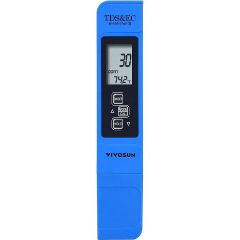 TDS-Tester, 3-in-1-EC- und Temperatur-Ultrahochpräzisions-Digitalmessgerät (blau)