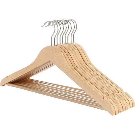 Cintre en bois massif antidérapant, cintre d'hôtel en bois sans couture, pince à pantalon, support à vêtements, cintre rétro pour vêtements d'enfants (1/5)