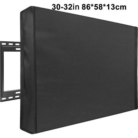 Housse de protection TV en tissu Oxford PVC, housse intégrale, protection imperméable et résistante aux intempéries, compatible avec la plupart des supports TV - Noir (1/5)
