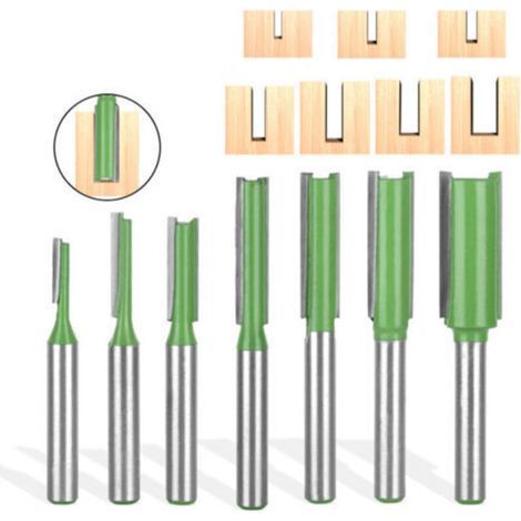 7 Pièces Fraise Droite Defonceuse. Routeur Droite à Simple Duble Flûte à Bois. fraise defonceuse 6mm. pour Bois Carbure de TungstèNe Outil de Travail Du Bois